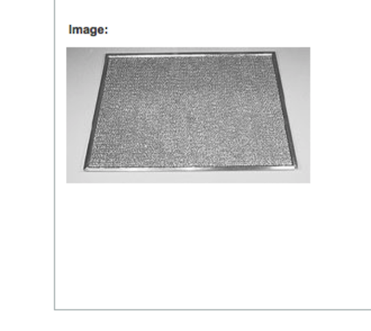 Fisher Paykel Robinhood Rangehood Aluminium Filter RH600,