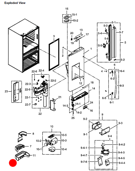 Samsung Fridge Left Door Bottle Lowest Shelf SRF890SWLS