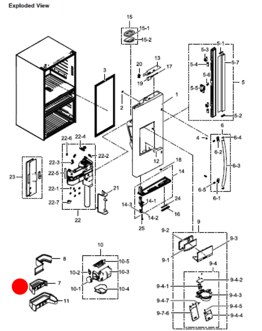 Samsung Fridge Left Door Bottle Middle Shelf SRF890SWLS