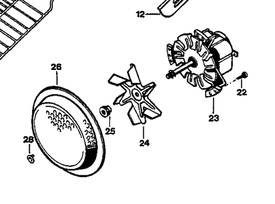 Old Fisher Paykel and Elba and Shacklock Freestanding Oven Fan Blade NUT,572857