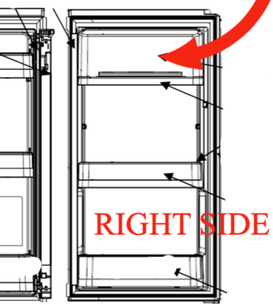 Mitsubishi Fridge Lid for Toppest Shelf Right