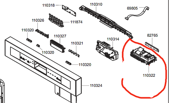 Smeg Dishwasher Power Controller Board Pcb Timer DWA6214S DWA6214W DWA6214X DWAI6214X DWAU6214X
