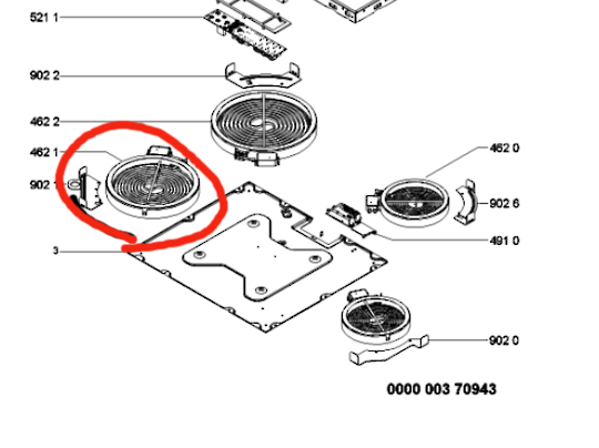 Whirlpool Cooktop Element 1585 Watt 180MM AKT809BA