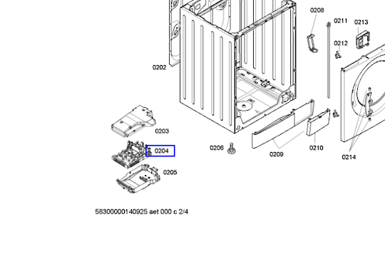 Bosch Washing Machine Main Pcb Lower Section WAS24460AU/03, WAS24460AU/04