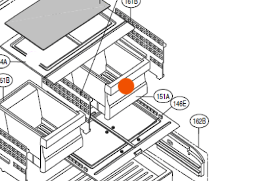 LG Fridge Side By Side Door Veggie Bin Right Side GF-D613SL