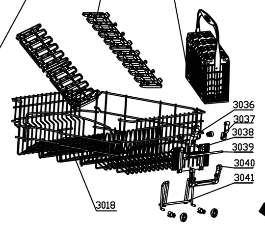 Delonghi Dishwasher Upper Basket DEDW60S, DEDW60W