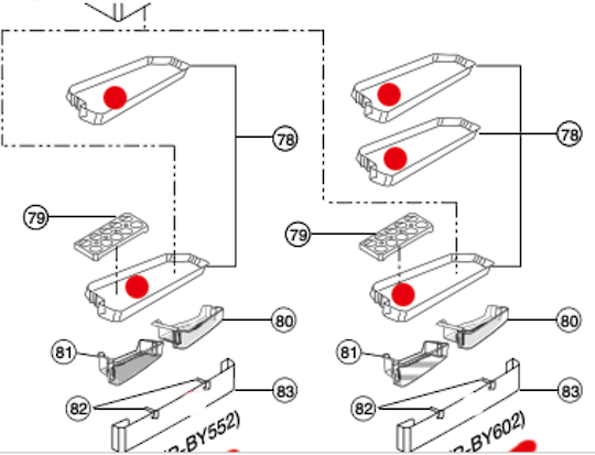 Panasonic Fridge Bottle Shelf NR-BY552XSAU NR-BY552XWAU, NR-BY602XSAU NR-BY602XWAU