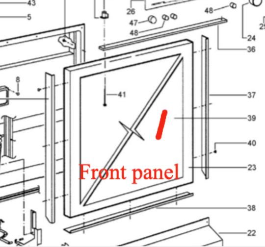 Fisher Paykel Dishwasher Front Panel Inox Silver DW691EDSS, DW681ES, DW691ED, 80026, 80028