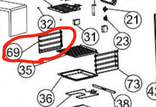 Classique Oven Side Rack Shelf Left Side Large Oven CLDO67SS NL A