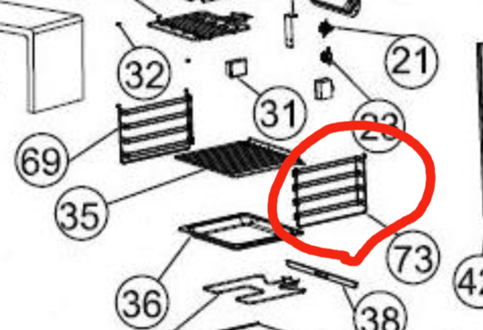 Classique Oven Side Rack Shelf Right Side Large Oven CLDO67SS NL A