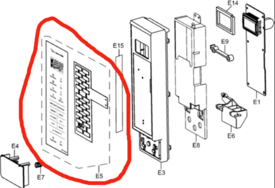 Panasonic Microwave Switch Membrane NN-ST655WQPQ, ST-665W, White