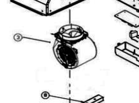 Smeg Rangehood Motor Assembly Including Fan Blades and Case PUM60X, PUM90X