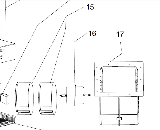 Smeg Rangehood Motor Assembly Including Fan Blades and Case PUM60X, PUM90X