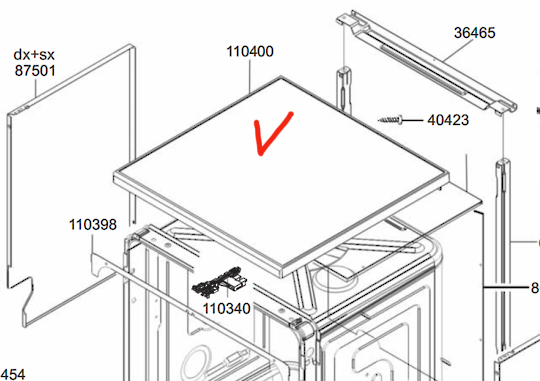 Smeg Dishwasher Top Cover DWA6214X, DWA6214S