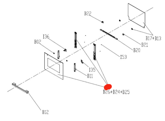 Omega and Everdure Oven Outer Door Glass OF6146WB