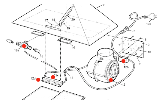 Westinghouse Electrolux Rangehood Motor and Switch and