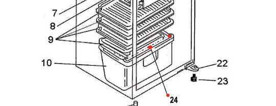 Mitsubishi Fridge Veggie Bin Cover MR-260U, MR-260X,