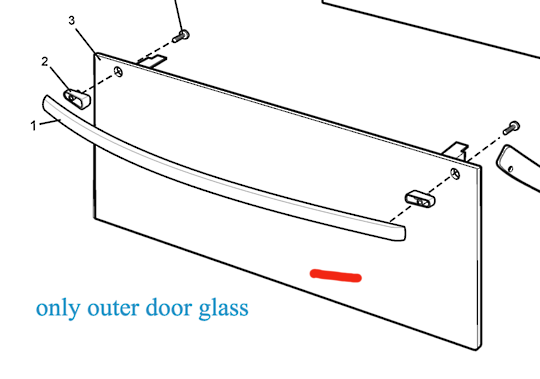 Westinghouse Electrolux Outer Door Assy Smaller Oven