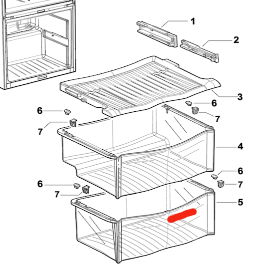 Fisher Paykel Freezer Bin Lowest, 881502