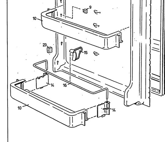 Westinghouse Electrolux Fridge Door Bottle Shelf C400A, CB380A, C350D, C400D, C350BD, CS390A