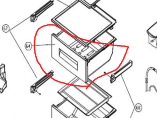 Smeg Fridge Veggie Draw Upper SR610X, SR610XBL,