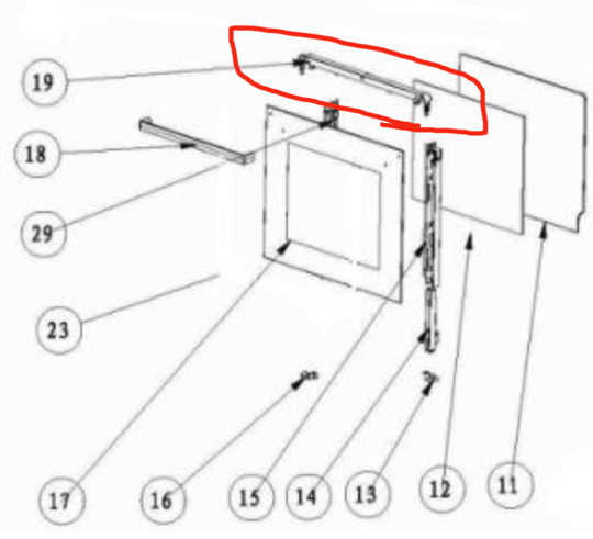 Baumatic Classique Oven Door Glass Top Bracket