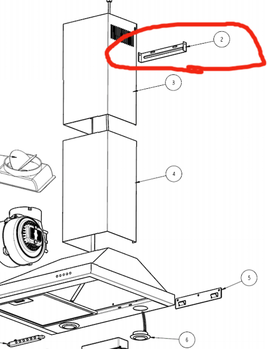 Robinhood Rangehood Bracket Top RWC3CL9SS