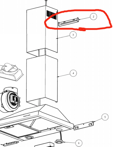 Robinhood Rangehood Bracket Top RWC3CL9SS