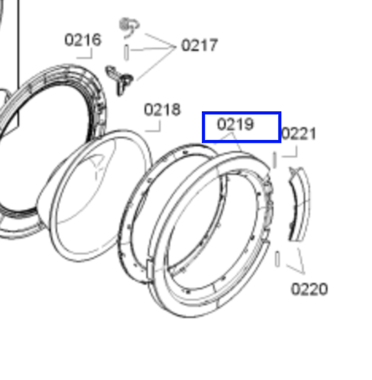 Bosch Washing Machine Outer Door Frame WAP24160AU/01,