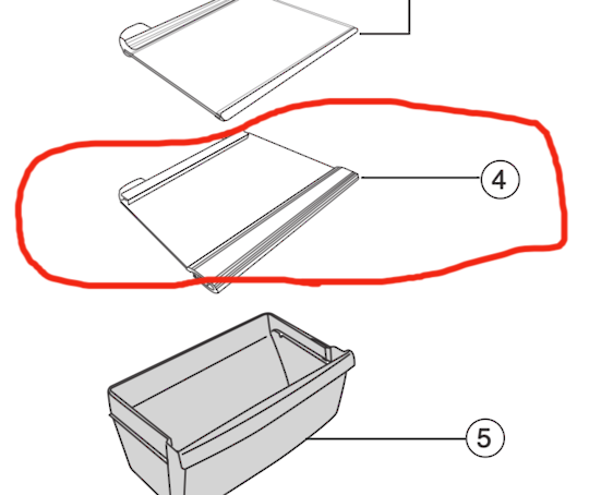 Panasonic Shelf Glass Top of Veggie Bin