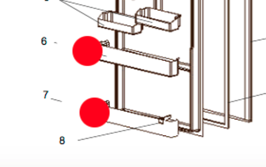 Mitsubishi Fridge Door Bottle Shelf Low or One Above Bottom MR385/420/4: MR-385T MR-385U MR-385X MR-385B MR-420T MR-420U * L76124, L75124