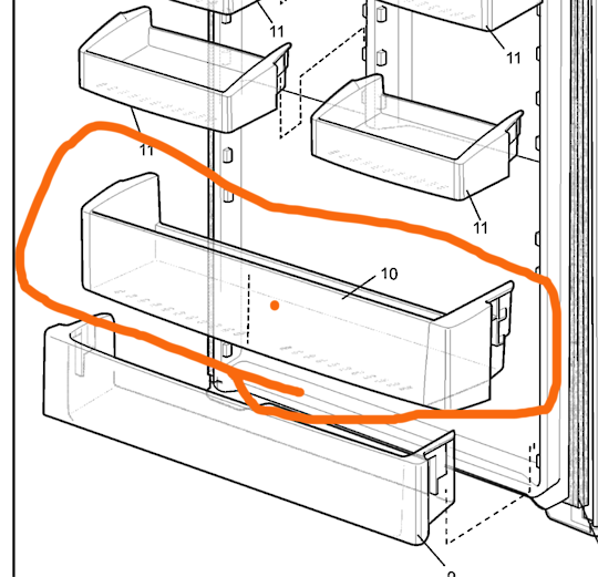 Westinghouse Electrolux Fridge Door Shelf Bottle Shelf
