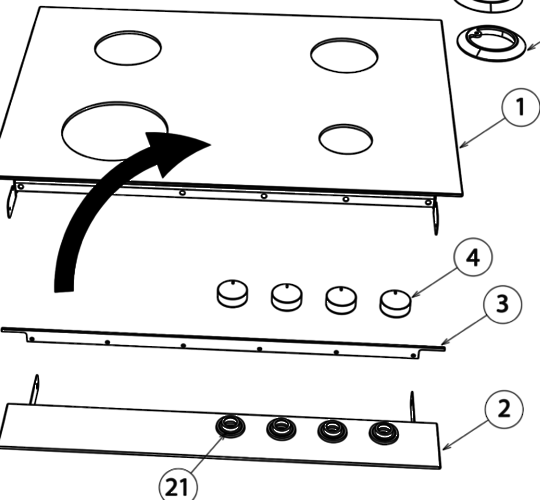 Fisher Paykel Cooktop Ceramic Top Glass Only Main Section CG604DNGGB1 CG604DLPGB1, ***3937P