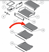 Haier Fridge Top Shelf HTMR315WH, HTMR315SS, *01026