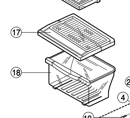 Samsung Veggie Bin Cover and Bin SR-33NXB,