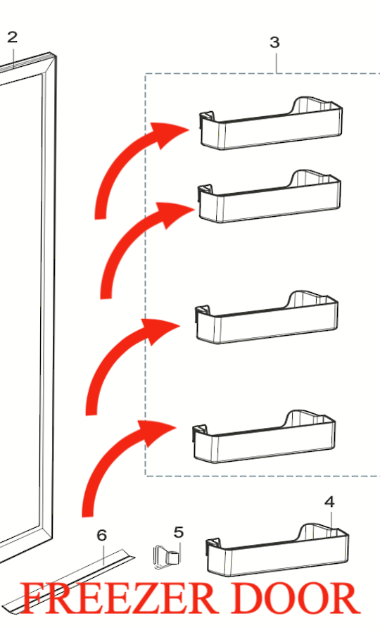 Samsung Freezer Shelf Tray Middle Or Top