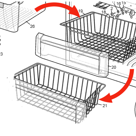 Westinghouse Electrolux Freezer Lower Or Upper Basket