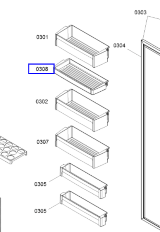 Bosch Fridge Door Shelf 2ND From Top