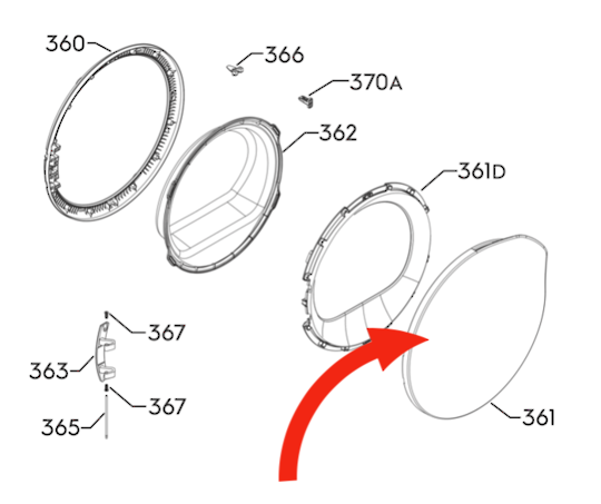 Electrolux AEG Washing Machine Door Outer Frame