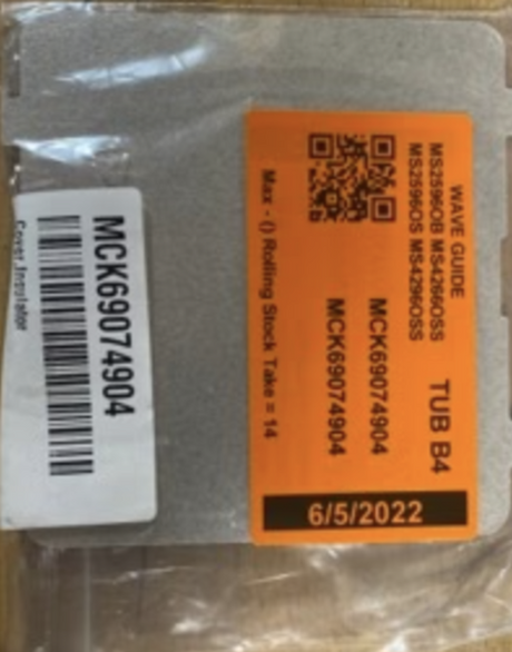 LG Microwave. Wave Guide Cover MCK69074904 MCK69074902