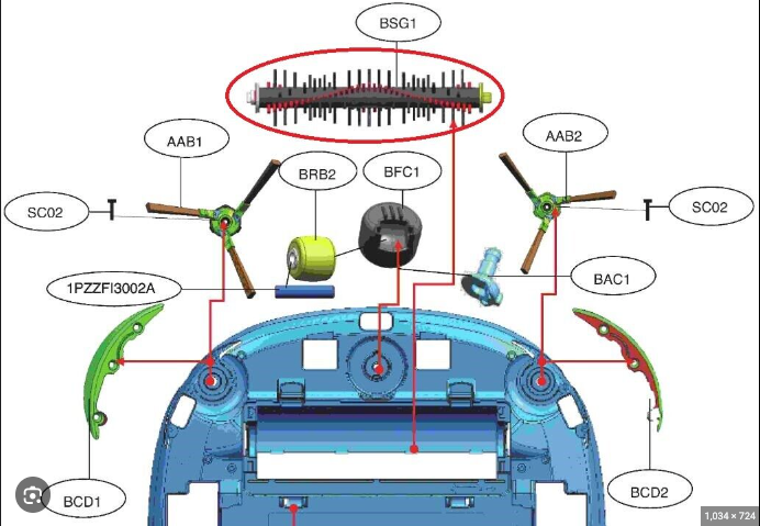 Roboking Vacuum Roller Agitator Brush AHR73109805A HR73109804