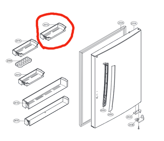 LG Fridge Door Shelf MAN63948901
