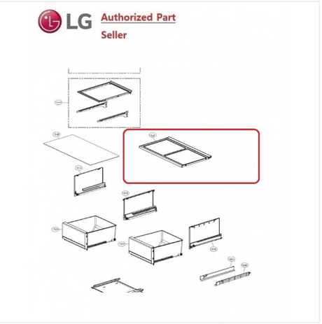 LG Fridge Vege Crisper Drawer Cover No