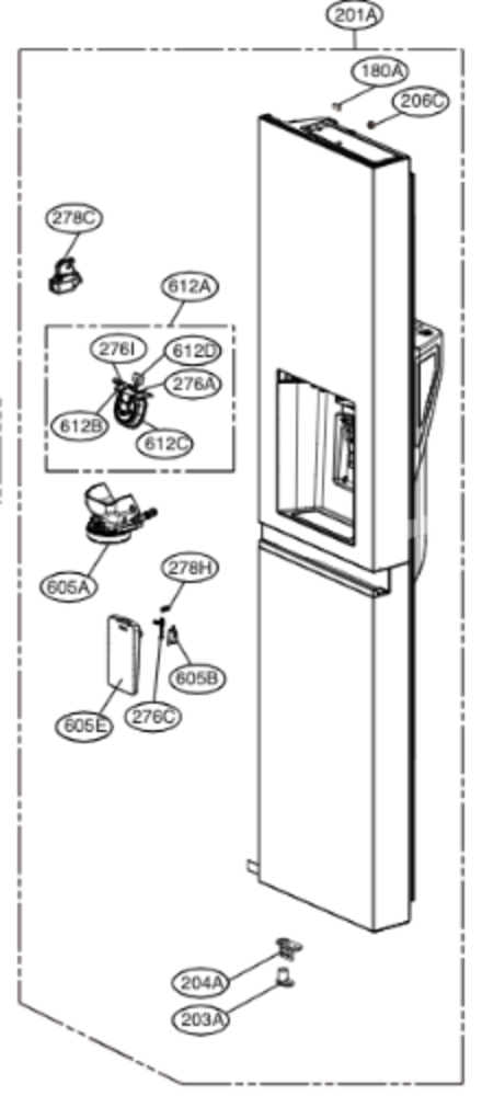 LG Fridge Door Foam Assembly, GS-N635PL.APZRGAP GS-L635PL.APZRGAP