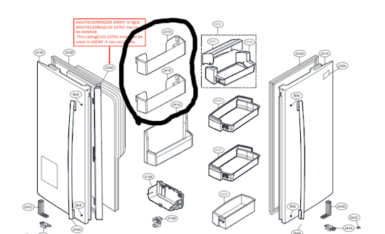 LG Fridge Door Basket GF-D613PL GF-D613SL