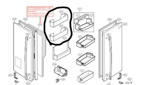 LG Fridge Door Basket GF-D613PL GF-D613SL