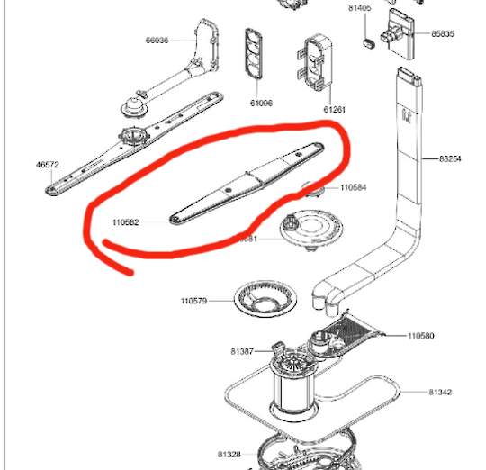 Smeg Dishwasher Lower Spray Arm