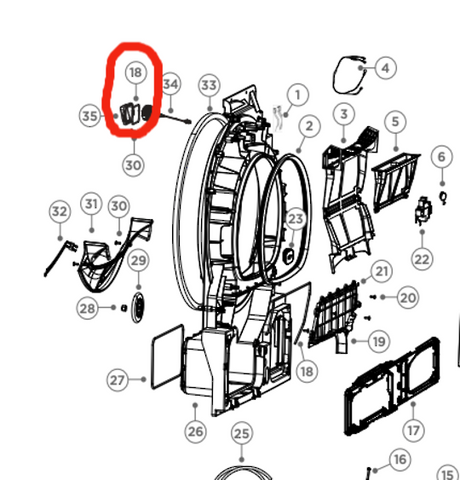 Haier Dryer Lamp Cover Gasket Masure To