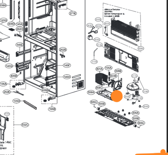 LG Fridge Freezer Condensor Fan