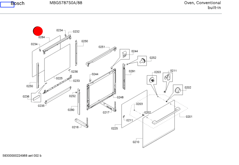 Bosch Oven Inner Door Glass